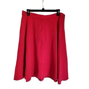Lane Bryant Solid Red Swing Skirt Womens Plus 18 20 Stretch Knit Flowy Casual